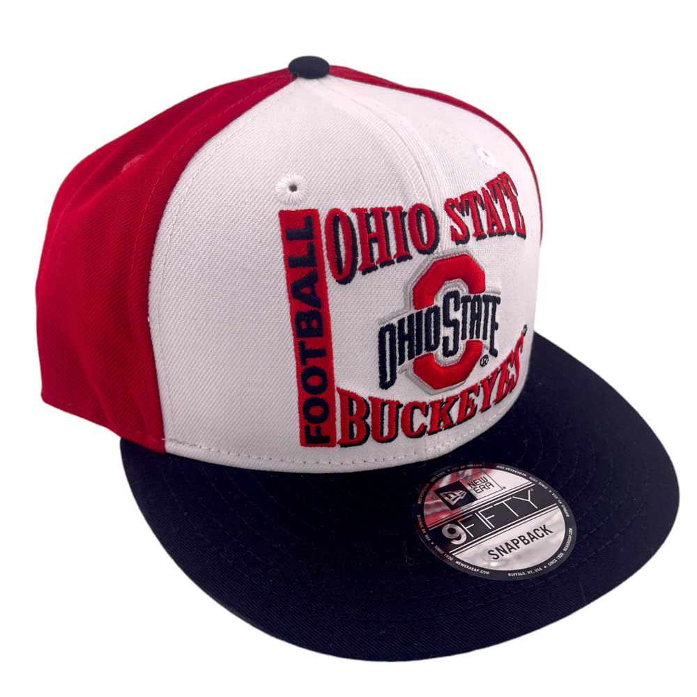 New Era Ohio State Buckeys Retro Logo Red/White/Black/Grey 9FIFTY Snapback Hat